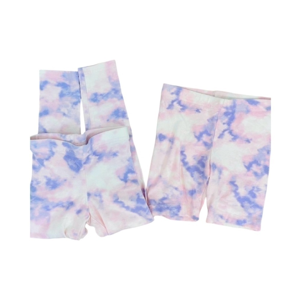 Bundle of kids tie dye XS leggings and shorts